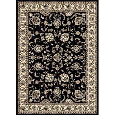 RADICI USA INC Radici 1426-0012-BLACK Alba Rectangular Black Traditional Italy Area Rug; 7 ft. 9 in. W x 11 ft. H 1426/0012/BLACK